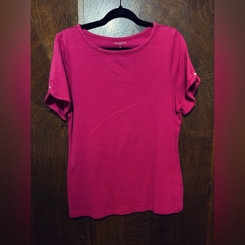 Talbots Pink Short Sleeve Top XL